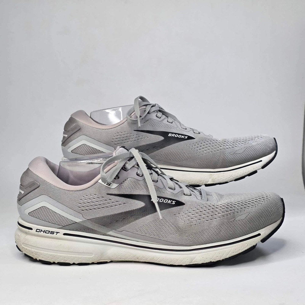 Brooks Ghost 15 Running Sneakers Men's Size 13 2E Wide Gray Black 1103932E098